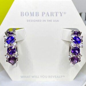 Amethyst & Purple Topaz Hoop Earrings RBP6999 Scattered Hoops